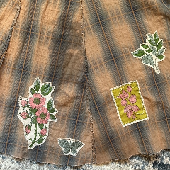 Upcycled free people plaid patched woodland fairy witch / faerie nymph skirt - Picture 11 of 12